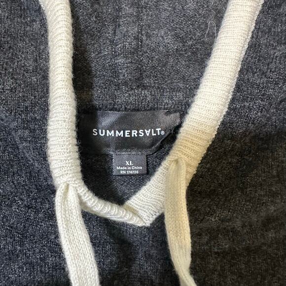 Summersalt Wool Cashmere Charcoal Gray Hoodie Pullover Sweatshirt - Picture 3 of 6